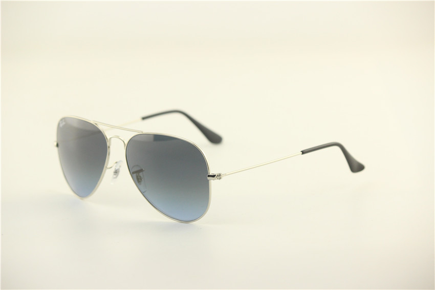 Aviator ,rb 3025 003/3F silver frame blue gradual unisex sunglasses ,55 58 62mm