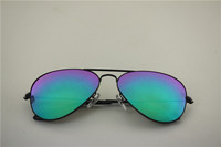 Aviator,rb 3025 002/19 black frame green flash lens,unisex sunglasses ,55 58 62mm