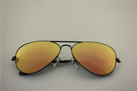 Aviator , rb 3025 002/Z2 black frame pink flash lens , unisex sunglasses 55 58 62mm 