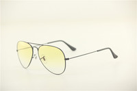 Aviator ,rb 3025 002/4F black frame yellow gradual lens , unisex sunglasses ,55 58 62mm