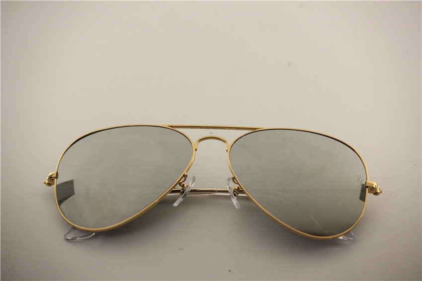 Aviator ,rb 3025 001/40 golden frame silver flash mirror lens,unisex sunglasses ,55 58 62 mm