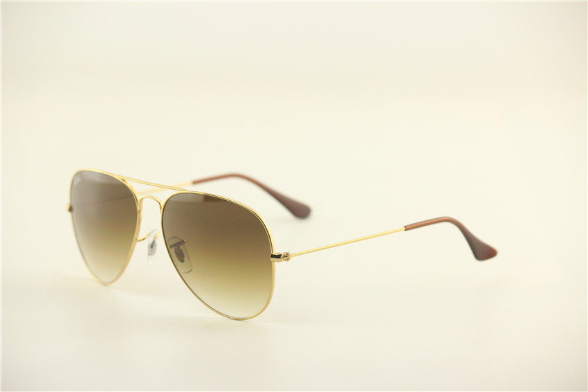 Aviator ,rb 3025 001/51 golden frame brown gradual lens,classical unisex sunglasses ,55 58 62MM