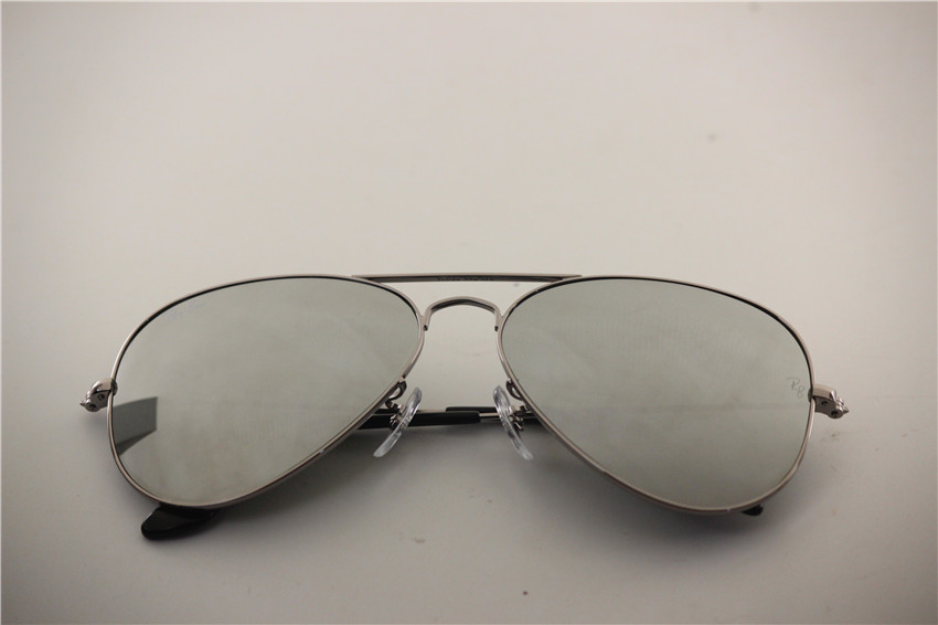 Aviator , rb 3025 004/40 gunmetal frame silver flash lens , unisex sunglasses 55 58 62