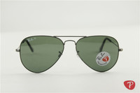 Aviator , rb 3025 004/58 gunmetal frame green polarized lens unisex sunglasses ,58 62mm